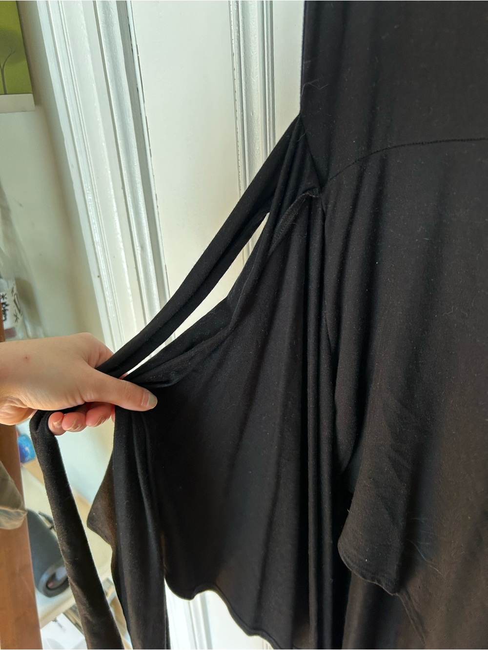 REFORMATION Kaila Black Jersey Knit Wrap Tank Midi Dress Small - Picture 3 of 4